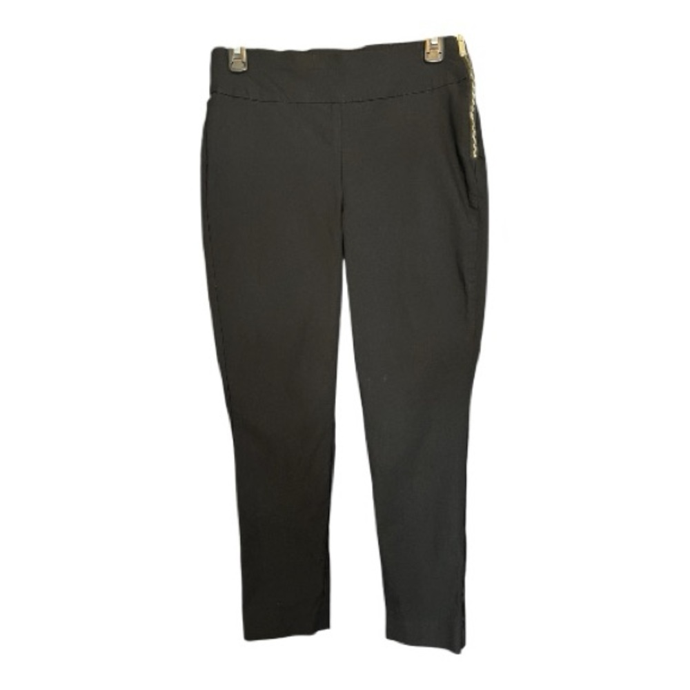 🆕 NWOT Chico’s black straight leg stretch pants with gold zipper | size 4R